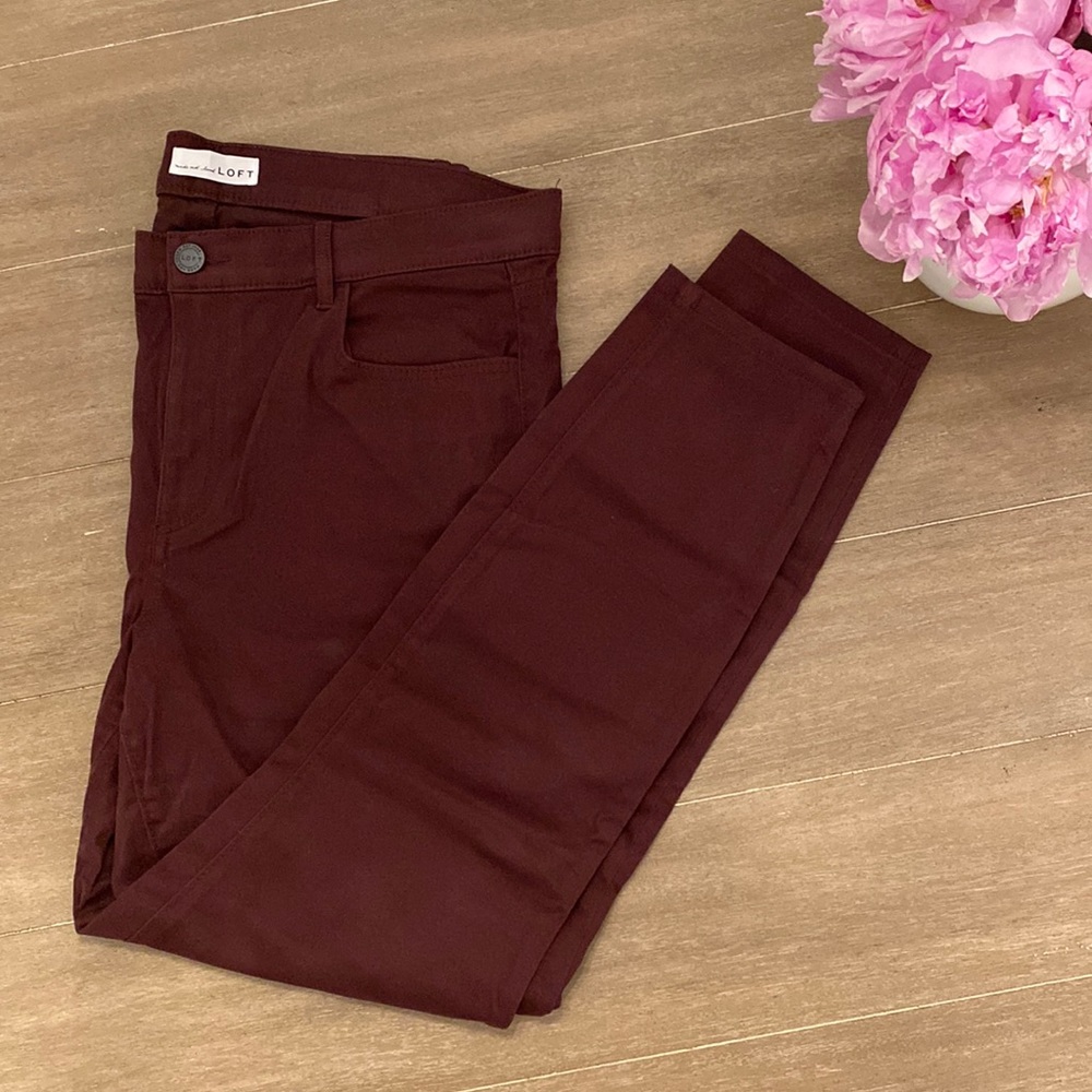 Loft Burgundy Skinnies